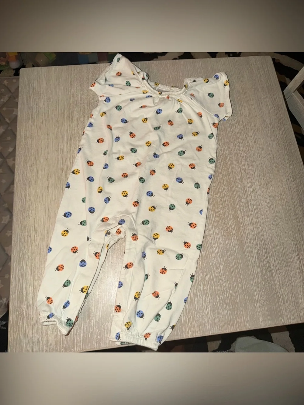 Hanna Andersson Rainbow Ladybug Romper size 12-18 months